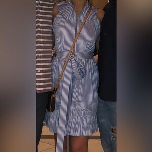 Alexis Blue and White Striped Mini Dress